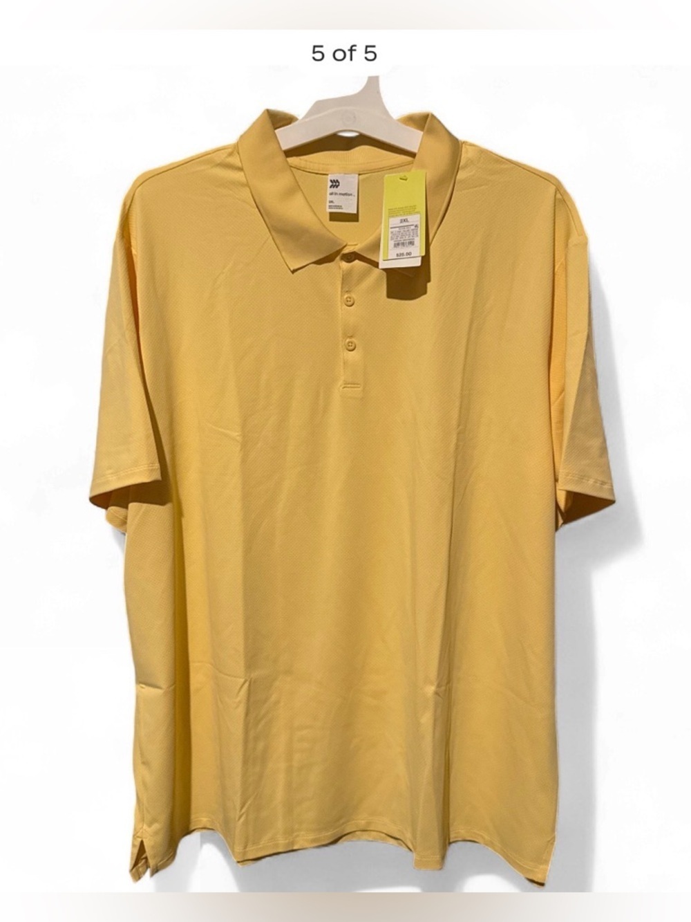 Size 2XL All in Motion Men's Yellow Polo Shirt